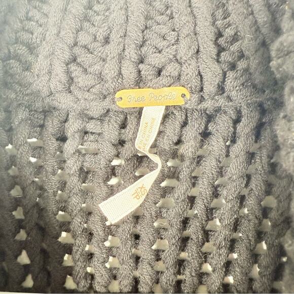 Free People My Only Sunshine Black Chunky Knit Mock Neck Sweater XS - Picture 5 of 10